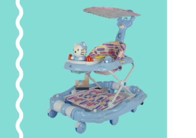 Baby Walker Space Baby Karakter Hello Kitty SB-618-3, Baby Walker Fungsi 3IN1, Kereta Dorong Bayi, Tanot Bayi, Biru