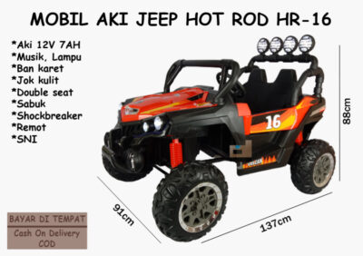 Anekadoo - Toko Mainan Mobil Aki Jeep Hot Rod HR-16, di kota Probolinggo