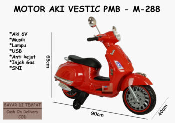 Anekadoo - Toko Mainan Motor Aki Vespa Scooter Vestic M-288 - 108 x 48 x 78 Cm, di kota Probolinggo