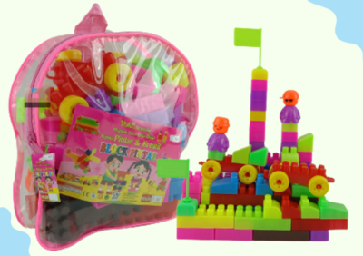 Anekadoo - Toko Mainan Puzzle Block Pintar Tas Ransel Isi 88 Pcs, di kota Probolinggo