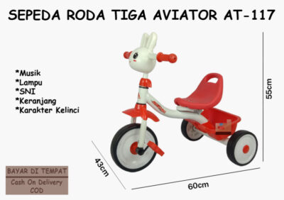 Anekadoo - Toko Mainan Sepeda Roda Tiga Aviator AT-117 di kota Probolinggo