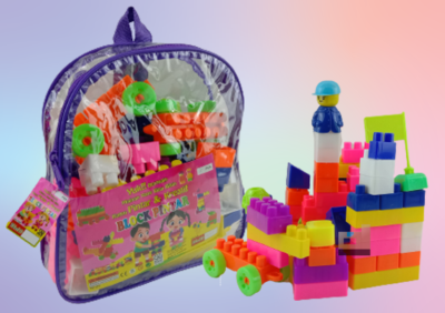 Anekadoo - Toko Mainan Puzzle Block Pintar Tas Ransel Isi 65 Pcs, di kota Probolinggo