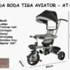 Anekadoo - Toko Mainan Sepeda Roda Tiga Aviator – AT-7703, Semi Stroller, Sepeda Anak, Abu-Abu di kota Probolinggo