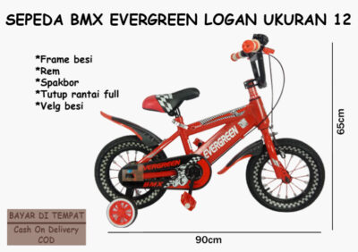 Anekadoo - Toko Mainan Sepeda BMX Logan Evergreen Ukuran 12 di kota Probolinggo