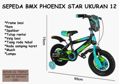 Anekadoo - Toko Mainan Sepeda BMX Phoenix Star Ukuran 12, Ban Hidup Tebal, Sepeda, Sepeda BMX, Tosca di kota Probolinggo