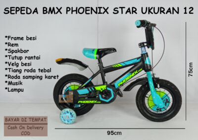 Anekadoo - Toko Mainan Sepeda BMX Phoenix Star Ukuran 12, Ban Hidup Tebal, Sepeda, Sepeda BMX, Tosca di kota Probolinggo