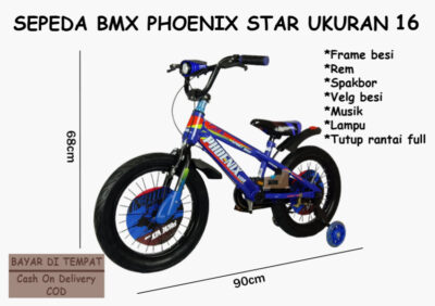 Anekadoo - Toko Mainan Sepeda BMX Top Way Ukuran 16, Ban Hidup Tebal, Sepeda, Sepeda BMX, Biru di kota Probolinggo