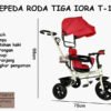 Anekadoo - Toko Mainan Sepeda Roda Tiga Iora T-11, Tricycle, Sepeda Anak, Merah di kota Probolinggo