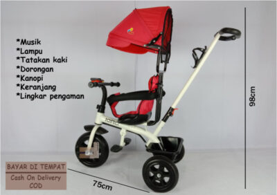 Anekadoo - Toko Mainan Sepeda Roda Tiga Iora T-11, Tricycle, Sepeda Anak, Merah di kota Probolinggo