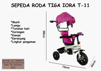 Anekadoo - Toko Mainan Sepeda Roda Tiga Iora T-11, Tricycle, Sepeda Anak, Pink di kota Probolinggo