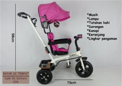 Anekadoo - Toko Mainan Sepeda Roda Tiga Iora T-11, Tricycle, Sepeda Anak, Pink di kota Probolinggo