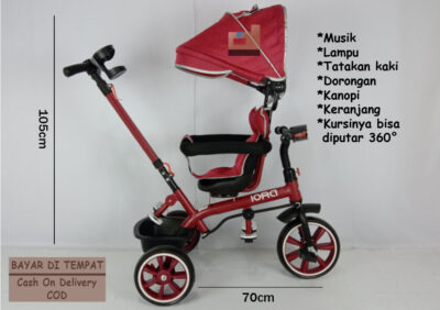 Anekadoo - Toko Mainan Sepeda Roda Tiga Iora T-23, Baby Stroller, Sepeda, Sepeda Anak, Merah di kota Probolinggo