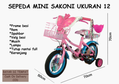 Anekadoo - Toko Mainan Sepeda Mini Sakoni Honarch Butterfly Dorongan Ukuran 12 Pink biru di kota Probolinggo