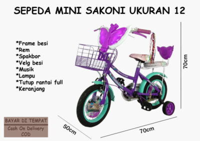 Anekadoo - Toko Mainan Sepeda Mini Sakoni Honarch Butterfly Dorongan Ukuran 12, Ungu Tosca di kota Probolinggo