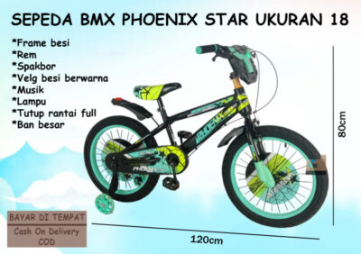 Anekadoo - Toko Mainan Sepeda BMX Phoenix Star Ukuran 18, Ban Hidup Tebal, Sepeda BMX, Tosca di kota Probolinggo