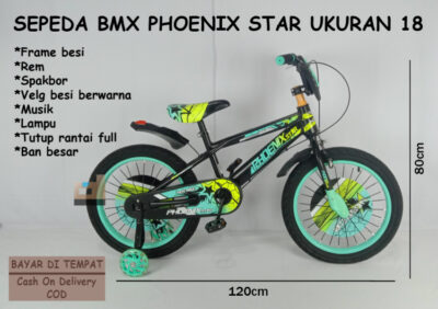 Anekadoo - Toko Mainan Sepeda BMX Phoenix Star Ukuran 18, Ban Hidup Tebal, Sepeda BMX, Tosca di kota Probolinggo