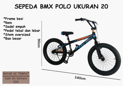 Anekadoo - Toko Mainan Sepeda BMX Polo Ukuran 20, Ban Hidup Besar & Tebal, Sepeda BMX, Biru Orange di kota Probolinggo