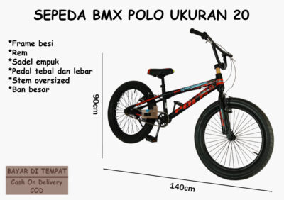 Anekadoo - Toko Mainan Sepeda BMX Polo Ukuran 20, Ban Hidup Besar & Tebal, Sepeda BMX, Merah Biru di kota Probolinggo