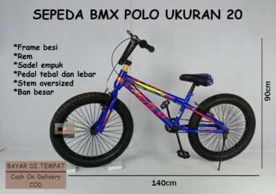 Anekadoo - Toko Mainan Sepeda BMX Polo Ukuran 20, Ban Hidup Besar & Tebal, Sepeda BMX, Biru Orange di kota Probolinggo