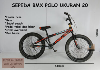 Anekadoo - Toko Mainan Sepeda BMX Polo Ukuran 20, Ban Hidup Besar & Tebal, Sepeda BMX, Merah Biru di kota Probolinggo