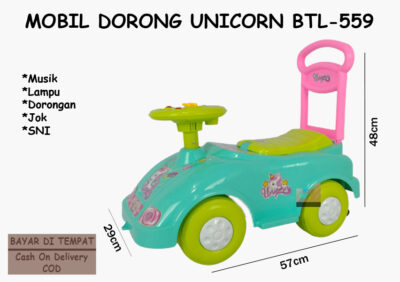 Anekadoo - Toko Mainan Mobil Dorong Unicorn BTL-559, di kota Probolinggo