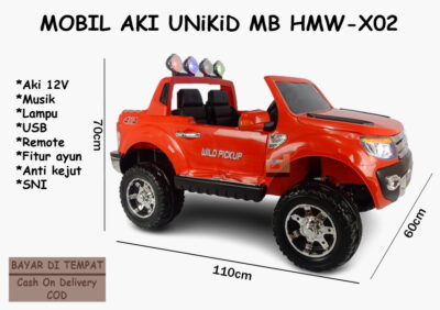 Anekadoo - Toko Mainan Mobil Aki UNiKiD MB HMW-X02 – 110 x 60 x 70 Cm, Mobil Cas, Merah di kota Probolinggo