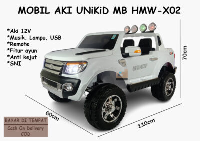 Anekadoo - Toko Mainan Mobil Aki UNiKiD MB HMW-X02 – 110 x 60 x 70 Cm, Mobil Cas, Putih di kota Probolinggo