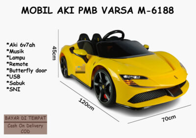 Anekadoo - Toko Mainan Mobil Aki PMB Varsa M-6188 – 100 x 70 x 45 Cm, Mobil Cas, Kuning di kota Probolinggo