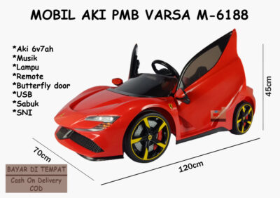 Anekadoo - Toko Mainan Mobil Aki PMB Varsa M-6188 – 100 x 70 x 45 Cm, Mobil Cas, Merah di kota Probolinggo