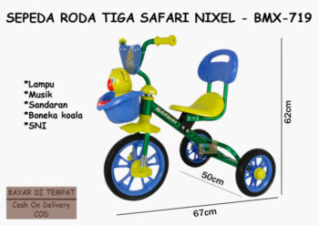 Anekadoo - Toko Mainan Sepeda Roda Tiga Safari Nixel BMX-719, di kota Probolinggo