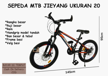 Anekadoo - Toko Mainan Sepeda MTB Jieyang Ukuran 20, Ban Hidup Tebal, Sepeda BMX, Merah di kota Probolinggo