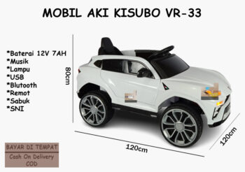 Anekadoo - Toko Mainan Mobil Aki Sedan Kisubo VR-33 – 95 x 50 x 45 Cm, Mobil Cas, Putih di kota Probolinggo