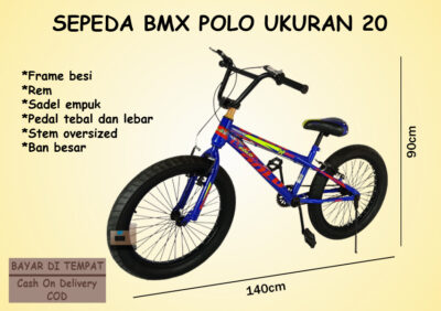 Anekadoo - Toko Mainan Sepeda BMX Polo Ukuran 20, Ban Hidup Besar & Tebal, Sepeda BMX, Biru Orange di kota Probolinggo