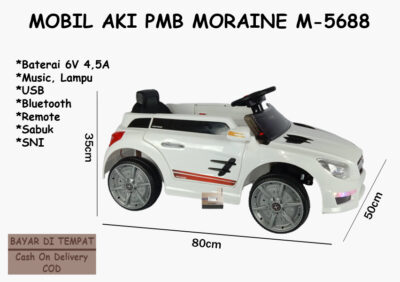 Anekadoo - Toko Mainan Mobil Aki PMB Moraine M-5688 – 80 x 50 x 35 Cm, Mobil Cas, putih di kota Probolinggo