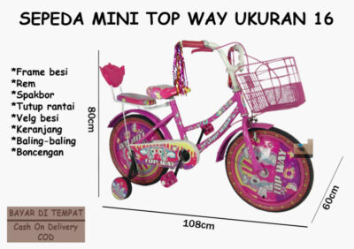 Anekadoo - Toko Mainan Sepeda Mini Top Way Ukuran 16 di kota Probolinggo