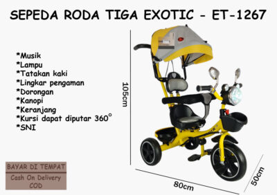 Anekadoo - Toko Mainan Sepeda Roda Tiga Exotic ET-1267 di kota Probolinggo