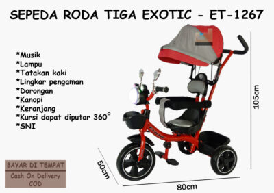 Anekadoo - Toko Mainan Sepeda Roda Tiga Exotic ET-1267 di kota Probolinggo