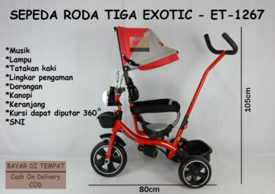 Anekadoo - Toko Mainan Sepeda Roda Tiga Exotic ET-1267 di kota Probolinggo