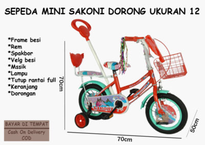 Anekadoo - Toko Mainan Sepeda Mini Sakoni Honarch Butterfly Dorongan Ukuran 12 di kota Probolinggo