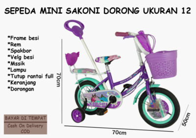 Anekadoo - Toko Mainan Sepeda Mini Sakoni Honarch Butterfly Dorongan Ukuran 12 di kota Probolinggo