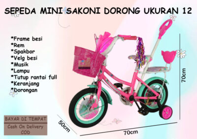 Anekadoo - Toko Mainan Sepeda Mini Sakoni Honarch Butterfly Dorongan Ukuran 12 di kota Probolinggo