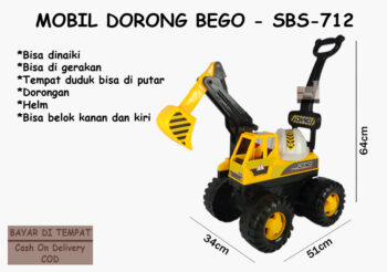 Anekadoo - Toko Mainan Mobil Dorong Truck Bego SBS-712 Excavator di kota Probolinggo