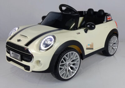 Anekadoo - Toko Mainan Mobil Aki PMB Mini Cooper M-7188 Aki 2×6 Volt Ban Karet – 110 x 61 x 51 Cm, Mobil Cas, Cream di Kota Probolinggo