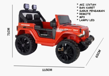 Anekadoo.com - Website official Mobil Aki Jeep M-8288 12 Volt Ban Karet Merah Anekadoo