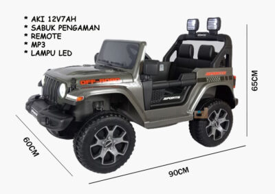 Anekadoo - Toko Mainan Mobil Aki Jeep M-8288 12 Volt Abu-Abu di Kota Probolinggo