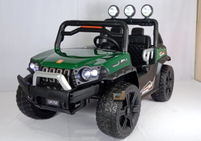 Anekadoo - Toko Mainan Mobil Aki Jeep Unikid 758 12V7AH Ban Karet 135 x 95 x 90 Cm, Mobil Cas, Hijau di Kota Probolinggo